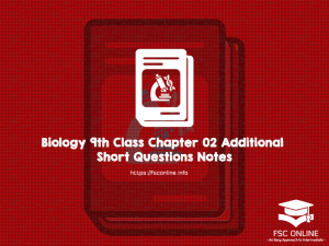 Biology 9th Class Chapter 02 Additional Notes