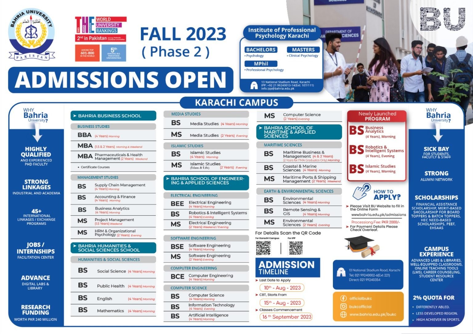 Bahria University Karachi Admission (Fall) Open 2023 Bahria University Karachi Admission (Fall) Open 2023