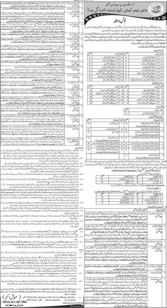 Kashmiri Students Admission Open in Pakistani Universities on AJK Quota Seats