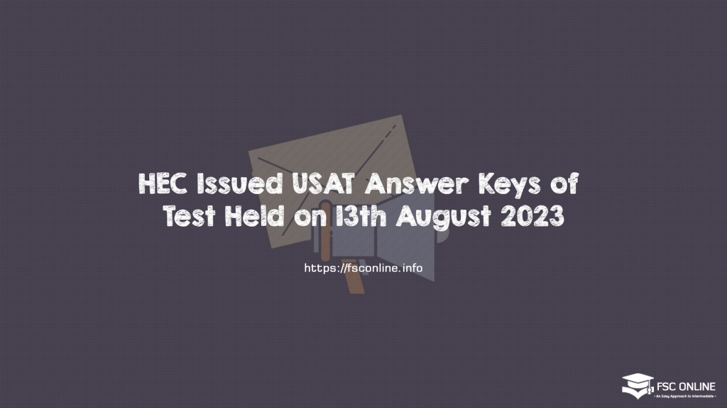 HEC Issued USAT Answer Keys of Test Held on 13th August 2023