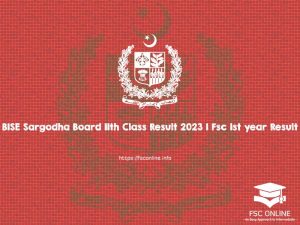 BISE Sargodha Board 11th Class Result 2023 | Fsc 1st year Result