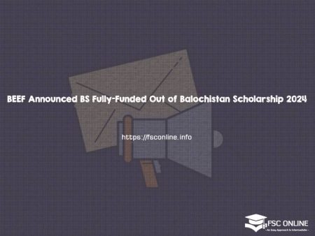 BEEF Announced BS Fully-Funded Out of Balochistan Scholarship 2024