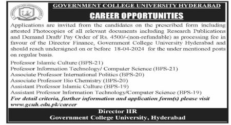 GCU Hyderabad Announced Latest Teaching Vacancies 2024